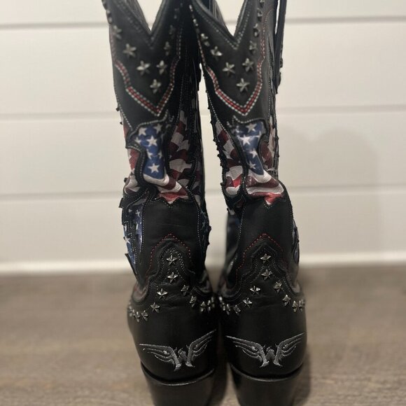 Lane Women's Old Glory Western Boots - Snip Toe Size 11 - Picture 5 of 6